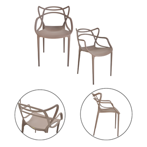 Kit 2 Cadeiras Allegra 100% Polipropileno Leve e Resistente:bege