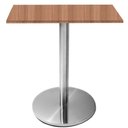 Ver imagem 1 de Mesa Beta Inox 75 Cm Altura Disco Redondo Tampo Mdp Quadrado 70 Cm Largura X 2,50 Cm Altura