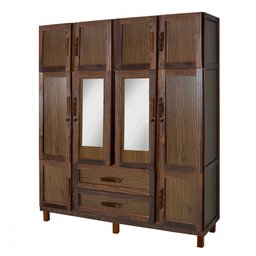 Guarda-roupa Alagoas 10 Portas 2 Gavetas 5 Prateleiras com Espelho Imbuia Natural - Rodmóveis - 2