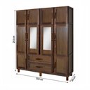 Ver imagem 4 de Guarda-roupa Alagoas 10 Portas 2 Gavetas 5 Prateleiras com Espelho Imbuia Natural - Rodmóveis