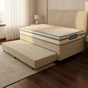 Ver imagem 1 de Cama Box com Auxiliar + Colchão de Molas Ensacadas Double Face Pillow Euro Alfa Probel Solteiro 88cm