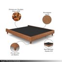Ver imagem 3 de Cama Avulsa para Colchão Casal sem Faixa Torres Pés em Madeira Pu Caramelo G91 - Gran Belo