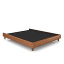 Ver imagem 5 de Cama Avulsa para Colchão Casal sem Faixa Torres Pés em Madeira Pu Caramelo G91 - Gran Belo