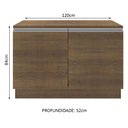 Ver imagem 4 de Balcão de Pia Armário de Cozinha 120 cm 2 Portas (Com Tampo) Rustic Glamy Madesa