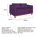 Ver imagem 3 de Sofá 3 Lugares Europa 180 cm Estilo Conforto e Elegância Suede Roxo - ADJ Decor