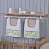Porta Fralda Organizador Quarto de Bebê Menino Menina 2 Peças Varão:safari Verde - 1