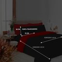 Ver imagem 4 de Kit Edredom Soft Casal Queen Toque Suave 3 Peças Preto e Vermelho Casa Dona