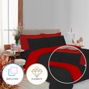 Ver imagem 2 de Kit Edredom Soft Casal Queen Toque Suave 3 Peças Preto e Vermelho Casa Dona