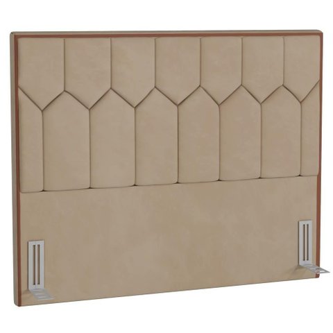Cabeceira Cama Box Casal King 195cm Órion P02 Veludo Bege
