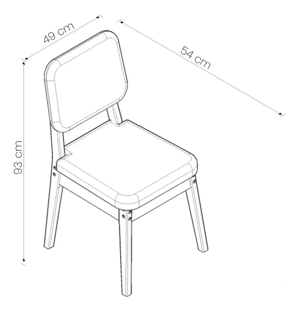 Kit 4 Cadeiras Classicas em Madeira Maciça e Estofado Linho:areia - 5