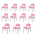 Ver imagem 2 de Kit 11 Cadeira Iso Infantil Creche, Escola Base Cinza Rosa