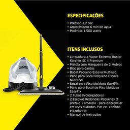 Limpadora a Vapor Sc 4 Premium Karcher 127v Voltagem:127v;cor:karcher - 8