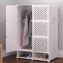 Ver imagem 2 de Armário Vintage 6 Portas com Arara, Cabideiro e Sapateira Modular Branco