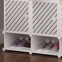 Ver imagem 3 de Armário Vintage 6 Portas com Arara, Cabideiro e Sapateira Modular Branco