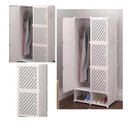 Ver imagem 1 de Armário Vintage 6 Portas com Arara, Cabideiro e Sapateira Modular Branco