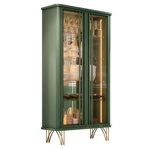 Cristaleira Évora Verde Pistache 2 Portas de Vidro - Hb Móveis