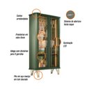 Ver imagem 5 de Cristaleira Évora Verde Pistache 2 Portas de Vidro - Hb Móveis