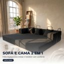 Ver imagem 5 de Sofá Cama 3 Lugares na Caixa 190 cm Capri Bouclê B05 - D'Rossi