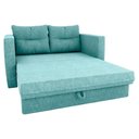 Ver imagem 2 de Sofá Cama 2 Lugares Casal 1,50 Mts Bouclê Luma Matrix Cor:boucle Azul