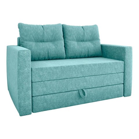Sofá Cama 2 Lugares Casal 1,50 Mts Bouclê Luma Matrix Cor:boucle Azul