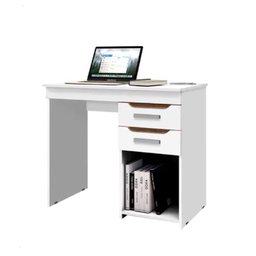 Mesa Escrivaninha Veneza para Computador 90cm com 2 Gavetas - Branco - 2