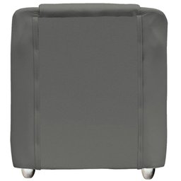 Kit 3 Poltronas Decorativa para Sala Manicure Recepção Mila Corino Cinza Pés de Plástico Cromado - 2