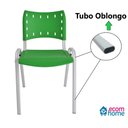 Ver imagem 7 de Cadeira Iso para Escola Escritório Comércio Verde Base Branca Ecomhome