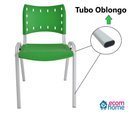Ver imagem 7 de Cadeira Iso para Escola Escritório Comércio Verde Base Branca Ecomhome