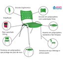 Ver imagem 6 de Cadeira Iso para Escola Escritório Comércio Verde Base Branca Ecomhome
