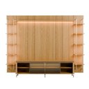 Ver imagem 4 de Rack com Painel para TV até 85" 11 Prateleiras e LED Lincoln Float 291cm – Carvalho c/ Champanhe