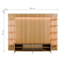 Ver imagem 7 de Rack com Painel para TV até 85" 11 Prateleiras e LED Lincoln Float 291cm – Carvalho c/ Champanhe