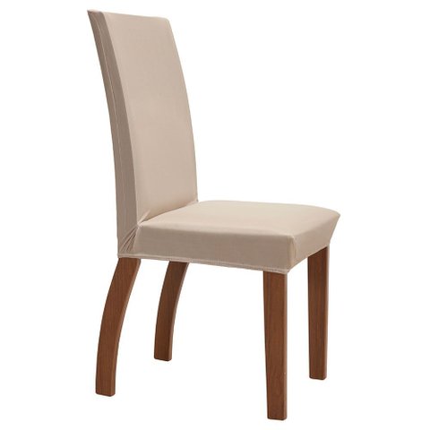 Kit 6 Pçs Capa Protetora de Cadeira 6 Lugares Malha Gel Ajustável: Avelã