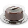 Prato para Queijo 25cm Porta Bolo Aço Inox Tampa Transparente Vision - 1