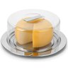 Prato para Queijo 25cm Porta Bolo Aço Inox Tampa Transparente Vision - 4