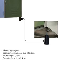 Armário Roupeiro de Aço Vestiário Academia 1 Porta Locker Cinza - 5