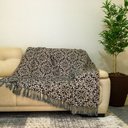 Ver imagem 2 de Xale Manta Para Sofá E Poltrona Luxo 2 Lugares Estampada Cancún Marrom