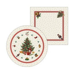 Kit Sousplat + Guardanapo Natal Arvore Nsw 2 Peças com Base - 2
