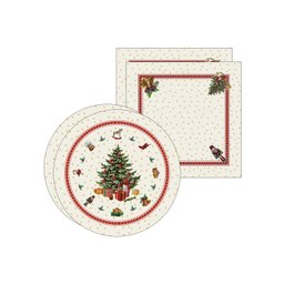 Kit Sousplat + Guardanapo Natal Arvore Nsw 2 Peças com Base - 5
