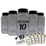 Pote Mantimentos Kit 10 Potes+10 Etiquetas Adesivas Cf800 - 1