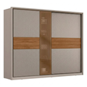 Ver imagem 2 de Guarda Roupa Casal Reflecta 2 Portas de Correr 6 Gavetas em MDF Authentic Nogueira/Nude Prime TX