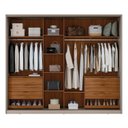 Ver imagem 4 de Guarda Roupa Casal Reflecta 2 Portas de Correr 6 Gavetas em MDF Authentic Nogueira/Nude Prime TX