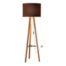 Luminária De Chão Abajur Volare De Madeira Com Cúpula - Marrom - 1
