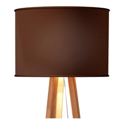 Luminária De Chão Abajur Volare De Madeira Com Cúpula - Marrom - 3