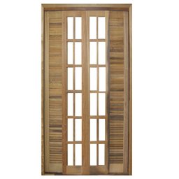Porta Balcão de Correr de Madeira Itaúba Veneziana Reto Bat.14 Cm - 2.15 (a) X 1.40 (l) - 1