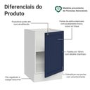 Ver imagem 3 de Balcão de Cozinha 50cm 1 Porta (sem Tampo) Branco/azul Vik Madesa