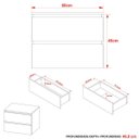 Ver imagem 5 de Gabinete de Banheiro 60 Cm com 2 Gavetas Joana Amêndoa/branco