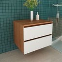 Ver imagem 7 de Gabinete de Banheiro 60 Cm com 2 Gavetas Joana Amêndoa/branco