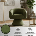 Ver imagem 2 de Poltrona Giratória Orgânica Maya Tecido Linho Premium Design Redondo Sala Quarto Suporta 150kg:Linho