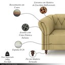 Ver imagem 3 de Conjunto de Sofá Sala de Estar Stanford Chesterfield 2 e 3 Lugares 180cm/240cm Pés Madeira Couro Beg