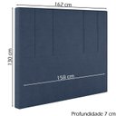 Ver imagem 4 de Cabeceira Queen 158 cm Madrid Veludo Azul Soon